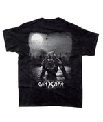 Load image into Gallery viewer, A black t-shirt with a graphic of a werewolf and a full moon in the background.
